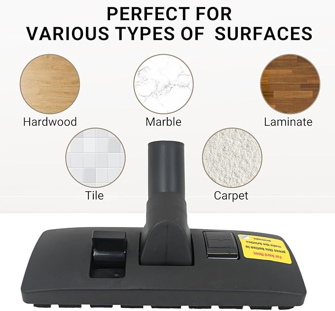 EZ SPARES 1 1/4 inch 32mm Universal Vacuum Cleaner Euro Floor Brush Head Brush Attachment for Floor and Carpet Combo Tool (Black)