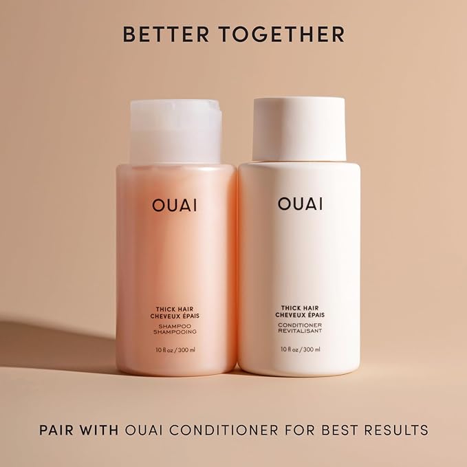 OUAI Thick Shampoo Refill - Moisturizing Shampoo with Keratin, Marshmallow Root, Shea Butter & Avocado Oil for Thick Hair - Strengthens & Hydrates - Paraben, Phthalate & Sulfate Free (32 Fl Oz)