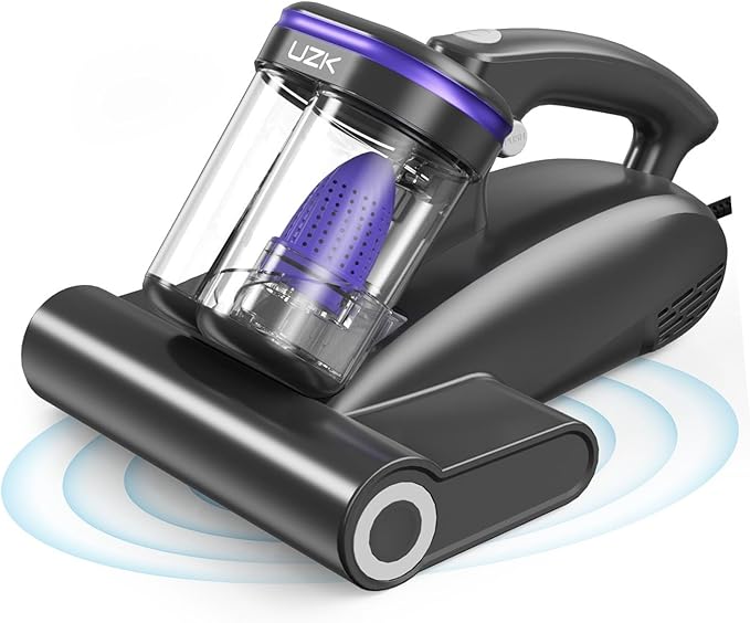 Mattress Vacuum Cleaner,Bed Vacuum Cleaner with UV-C Light,16Kpa,140°F Heat,Ultrasonic,Anion,Handheld Vacuums for Bed,Sofa,Couch,Crib(Corded,Dark Purple)