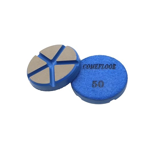 Hybrid Ceramic Transitional Diamond Polishing Pucks for Concrete Terrazzo Floor, 3 Inch Hook and Loop Aggressive Floor Grinding Discs, 50# 3PCS