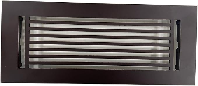 Madelyn Carter 4 x 12 Cast Aluminum Linear Vent Cover with Damper - Oxidized Bronze (Overall: 5.75 x 13.75) | Floor Register - Wall Register