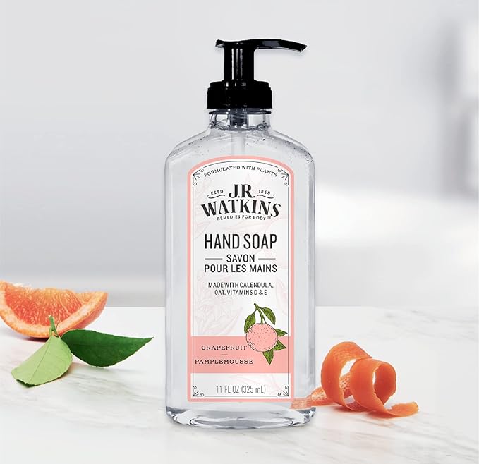 J.R. Watkins Gel Hand Soap, 3 Pack of 11 Fl Oz, Grapefruit