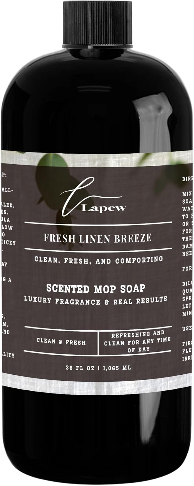 Luxury Floor Cleaner, Scented Mop Soap Concentrate | Hard Floor Cleaner for Tile, Vinyl, Laminate, LVP & Sealed Hardwood | Low-Foam, Streak-Free | 36 oz | Fresh Linen Breeze