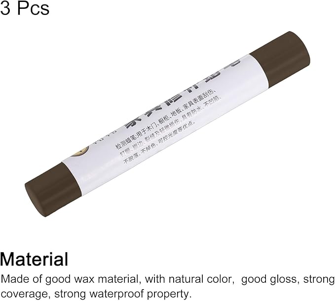 uxcell Furniture Repair Crayons, 3Pcs - Wood Wax Filler Stick, Furniture Markers Touch Up - for Scratches Holes Tables Desks Wooden Floors Cover Ups, Ground Gray