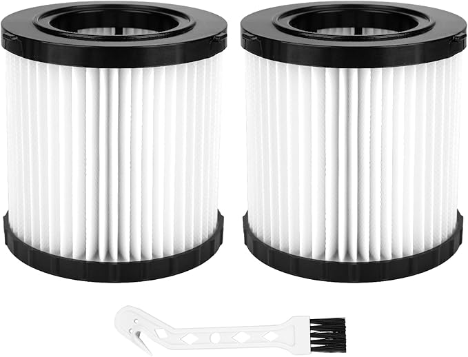 2 Pack DCV5801H Washable Vacuum Filter Compatible with DEWAlT DCV580H DCV581H, DCV5801H 20V MAX Wet Dry Shop Vacuum Replacement Filter with Cleaning Brush