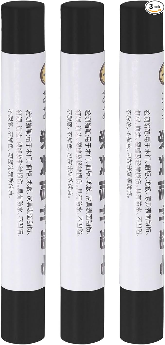 uxcell Furniture Repair Crayons, 3Pcs - Wood Wax Filler Stick, Furniture Markers Touch Up - for Scratches Holes Tables Desks Wooden Floors Cover Ups, Grey Black