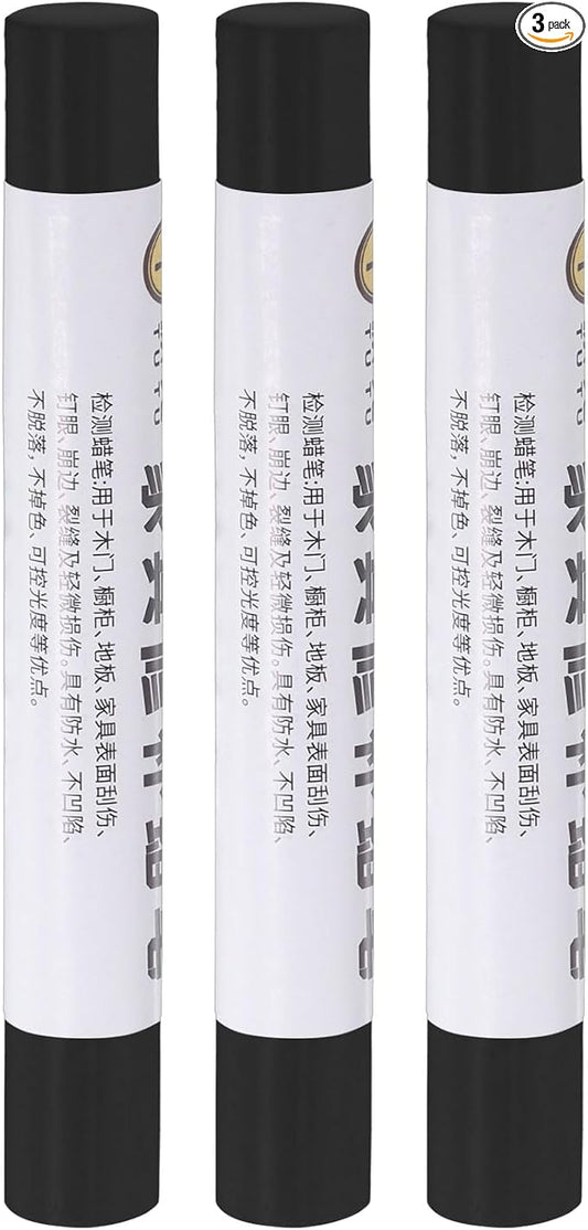 uxcell Furniture Repair Crayons, 3Pcs - Wood Wax Filler Stick, Furniture Markers Touch Up - for Scratches Holes Tables Desks Wooden Floors Cover Ups, Grey Black