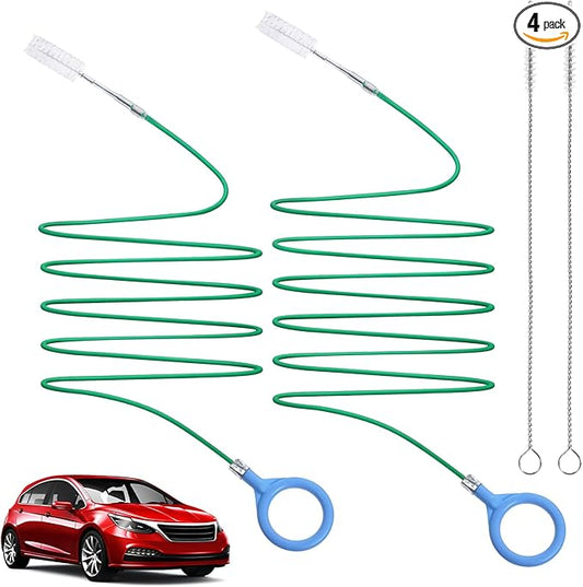 2 Sets Sunroof Drain Cleaning Tool, 78 Inch+118Inch Long Pipe Cleaner Roof Snake Tool for Car Cleaning, Tube Brush, Rain Gutter