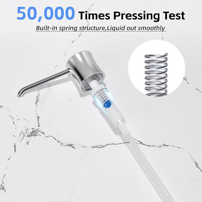 Samodra Sink Soap Dispenser and Extension Tube Kit, ABS Pump Head Bronzed Built in Design with 39” Extension Tube to Soap Bottle, No More Messy Refills(No Bottle) Chrome
