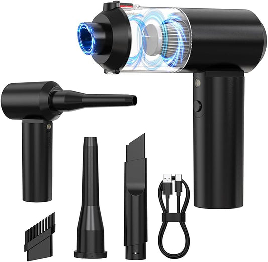 Car Vacuum Cordless: 12000Pa 2 in 1 Handheld Vacuum & Blower - Hand Vacuum Portable Cordless with Led Light, Multi-Nozzles for Car, Home, Office, Pet, Hair