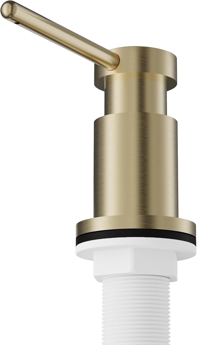Karran SD55 Kitchen Soap Dispenser – Premium Lead-Free Brass, Dual Refill Options, 47" Undermount Tube for Large Bottles, Self-Priming Pump, Commercial-Grade Durability Spot Free Champaigne Bronze