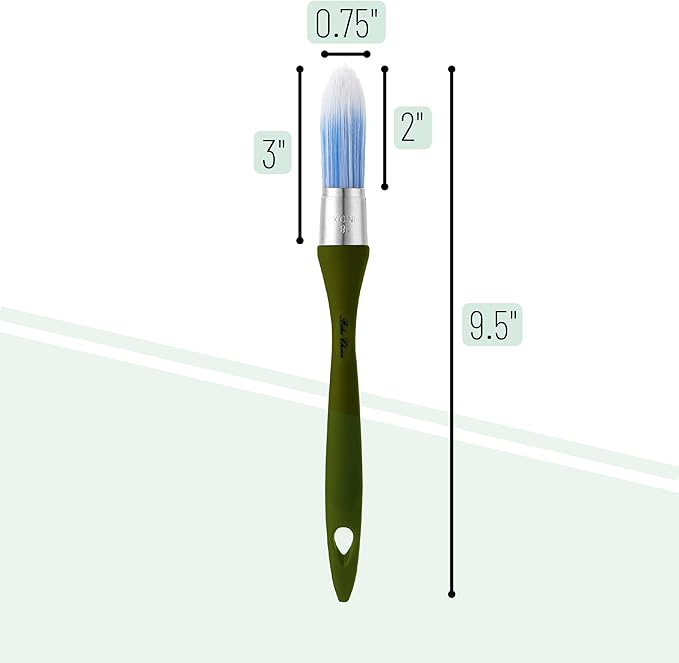 Bates- Trim Paint Brush, 0.75 Inch, Ergonomic Non-Slip Handle, Synthetic Bristles, Trim Brushes for Painting, Olive Color