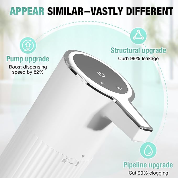 2 Pack Automatic Soap Dispenser: 14oz Plastic - Foaming Touchless 4 Level Adjustable Wall Mount Foam White Rechargeable Electric Auto Smart Soap Dispenser Set - Bathroom Kitchen Hand Dish Lotion