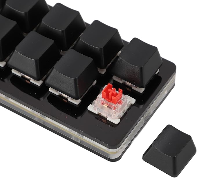 12 Key USB Mini Keyboard with Programmable Macros,USB Type C Wired Programmable RGB Custom One Handed Gaming Keyboard Mechanical Red Switch Gaming Keyboard OSU Keypad for PC