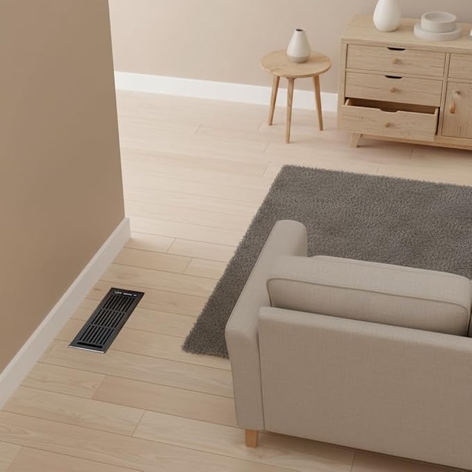 EMPIRE REGISTER CO Linear Design, Heavy Duty Floor Vent Covers, Metal Damper Attached. Vent Covers for Floor only. (Floor, Oil Rubbed Bronze, 4 x 12 inch (Pack of 1))