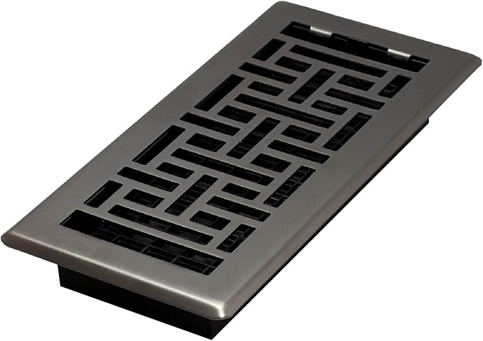 Decor Grates (4-Pack) AJH410-GM Oriental Floor Register, 4x10 Inches, Gun Metal Finish