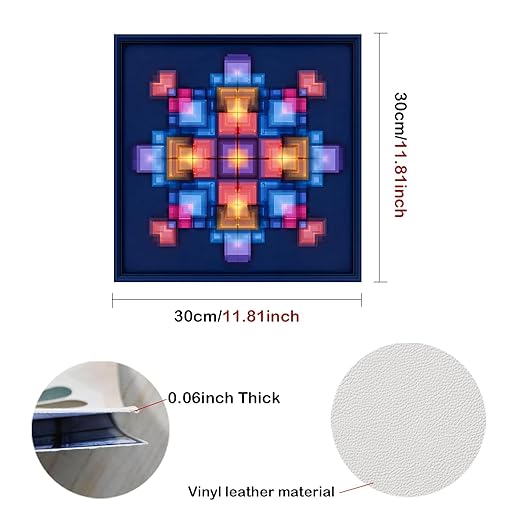 Nuxovilar Peel and Stick Vinyl Floor Tiles, 11.8"x11.8" Pixel Geometric Pattern, 10-Pack Self-Adhesive Flooring