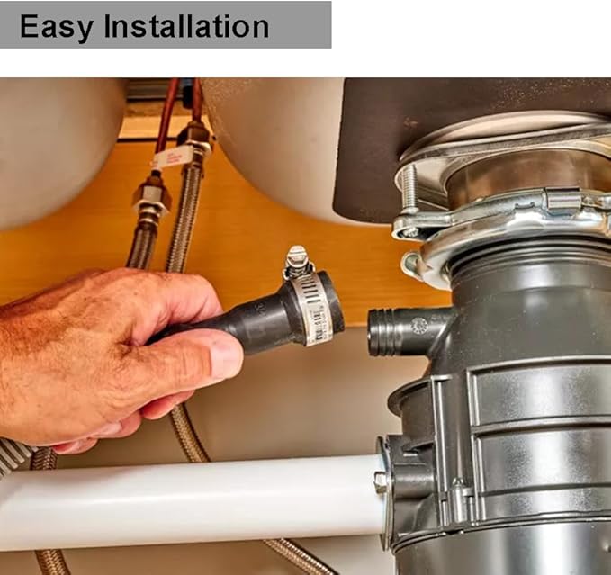 TTFLEX 12 FT Dishwasher Drain Hose, Flexible Discharge Hose with Stainless Steel Clamps, Trim to Fit 5/8 Inch, 3/4 Inch, or 1 Inch Dishwasher and Sink End