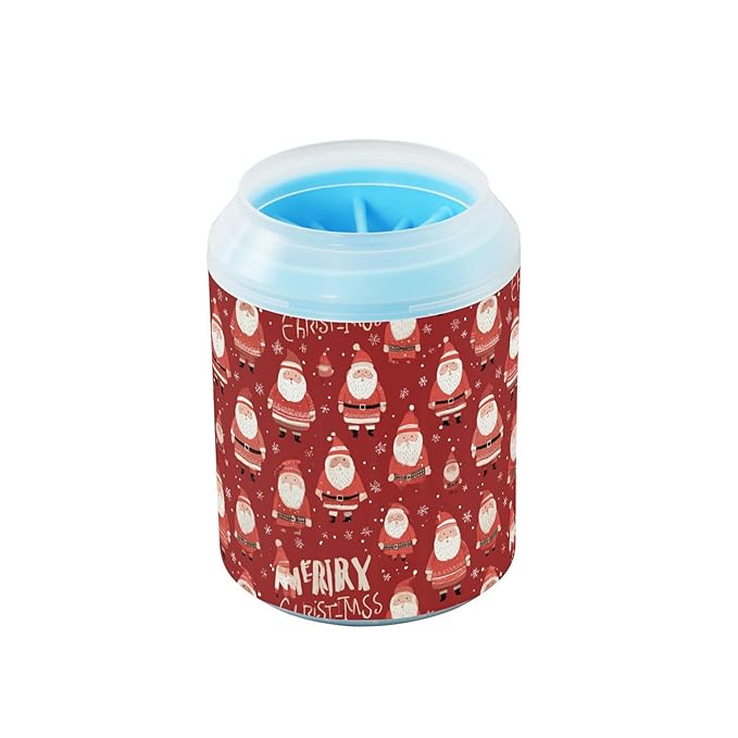 Dog Paw Cleaner Cups for Dogs Pets Foot Washer Paw Scrubber for Medium Small Cats Dogs Cute Cleaning Cup Christmas Cute Santa Snowflake