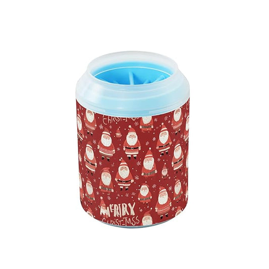 Dog Paw Cleaner Cups for Dogs Pets Foot Washer Paw Scrubber for Medium Small Cats Dogs Cute Cleaning Cup Christmas Cute Santa Snowflake