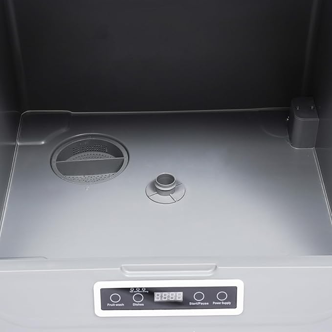 Desktop Installation-Free Dishwasher,Portable Mini Dishwasher Countertop, 3 Washing Programs Display Automatic Dishwashing, Compact Countertop Dish Washer 800W (White)