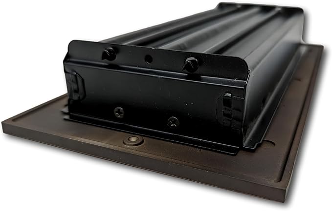 Madelyn Carter 4 x 10 Cast Aluminum Linear Vent Cover with Damper - Oxidized Bronze (Overall: 5.25 x 11.5) | Floor Register - Wall Register