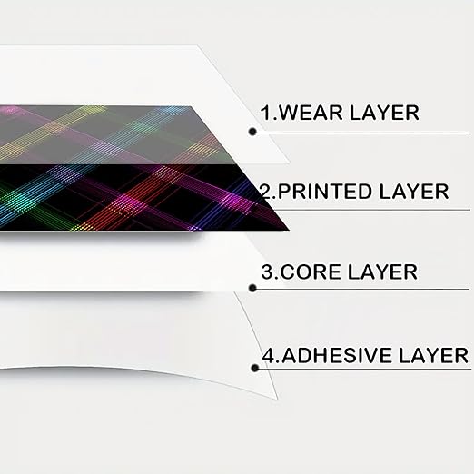 Nuxovilar Peel and Stick Vinyl Floor Tiles - 12x12 Inch Colorful Crisscross Pattern, 10 Pcs Self-Adhesive Flooring for Easy Install