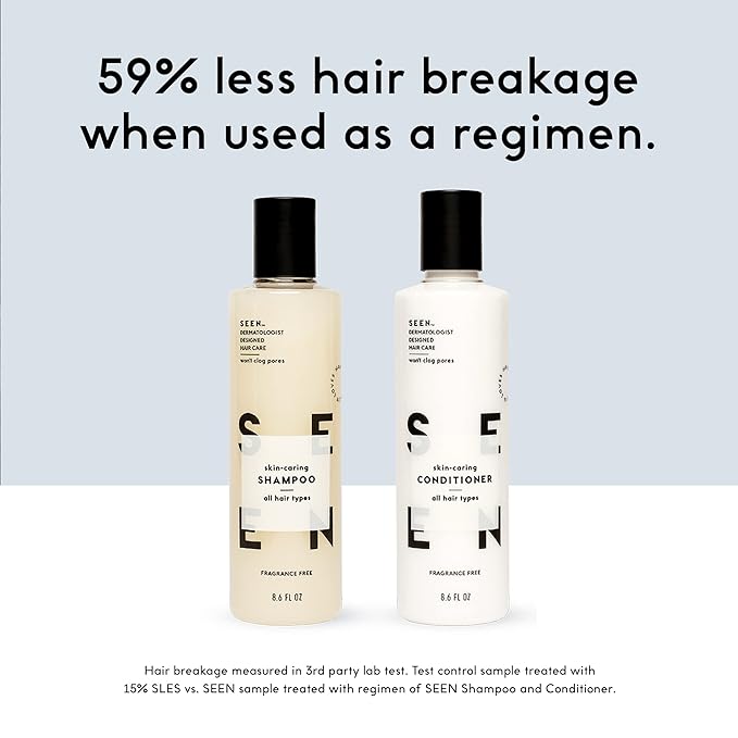 SEEN Shampoo Eco-Refill, Fragrance Free - Non-Comedogenic Hair Shampoo- Dermatologist-Developed - Safe for Sensitive, Eczema & Acne Prone Skin