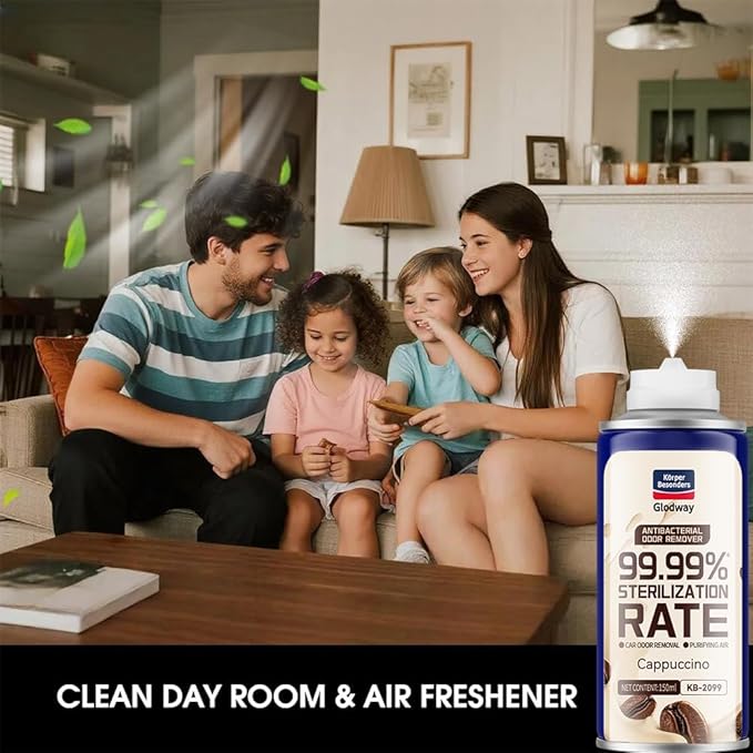 Glodway Air Refresher,Odor Eliminator Remover Spray,Odor Remover,Cappuccino,Long-Lasting Scent For Home,Couch,Mattress,Furniture, bathroom,Fabrics & Trash,6 Ounce,2 pack