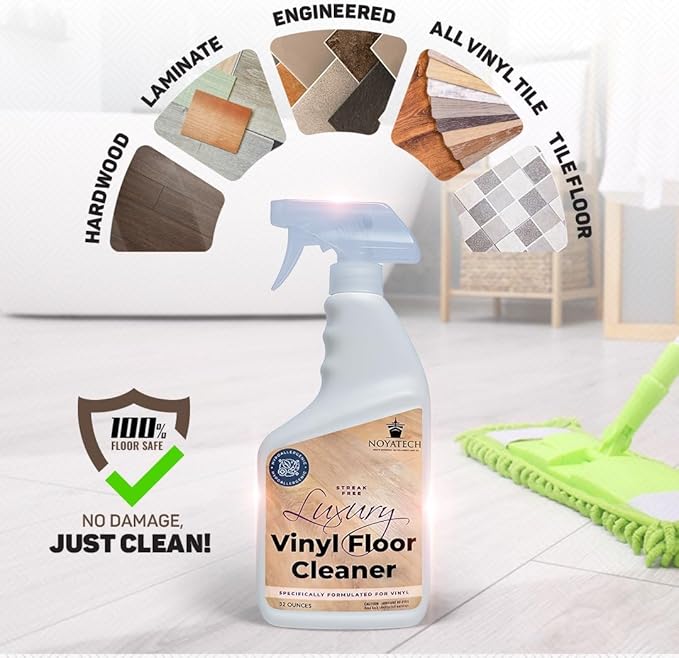Luxury Vinyl Floor Cleaner for LVP & Wood Floors – Streak-Free, Pet Safe, Non-Toxic Formula – Gentle, Residue-Free Cleaning for Luxury Vinyl Plank, Sealed Wood & Laminate Floors (32)