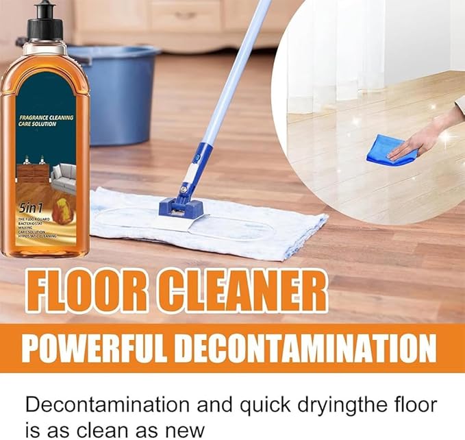 Stain & Odor Remover Floor Cleaner, 5 In 1 Floor Cleaner - Aucosh Hardwood Floor Cleaning Polish Restorer Combo, Natural Shine, Leaves Protective Layer (2)