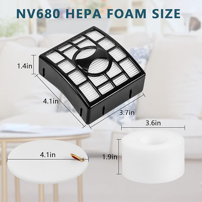 Improvedhand NV680 Filter Shar-k Rotator DuoClean Powered Lift Away Speed Vacuum NV681, NV682, NV683, NV800, NV801, NV803, UV810, Replaces Part XHF680 & XFF680