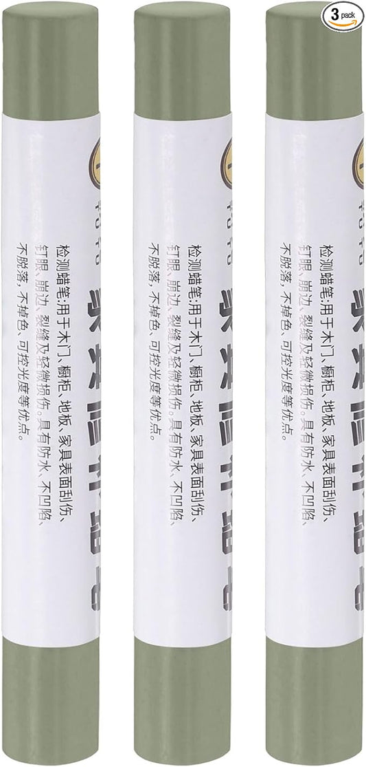 uxcell Furniture Repair Crayons, 3Pcs - Wood Wax Filler Stick, Furniture Markers Touch Up - for Scratches Holes Tables Desks Wooden Floors Cover Ups, Oil Blend Green