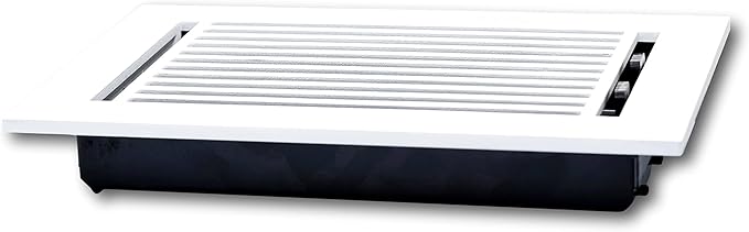 Madelyn Carter 4 x 12 Cast Aluminum Linear Bar Vent Cover with Damper - White (Overall: 5.75 x 13.75) | Floor Register - Wall Register