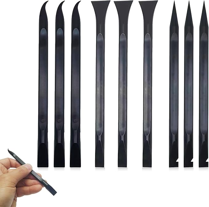 9 Pcs Plastic Multi-Purpose Scraper Tool,Dual-Ended Scraper Perfect for Cleaning in Kitchens,Bathrooms,and Cars.Remove Stickers, Labels and Dirt from Countertops,Floors,Sinks,Stoves
