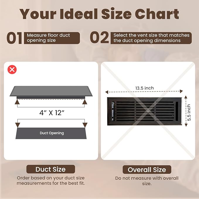 EMPIRE REGISTER CO Linear Design, Heavy Duty Floor Vent Covers, Metal Damper Attached. Vent Covers for Floor only. (Floor, Oil Rubbed Bronze, 4 x 12 inch (Pack of 1))