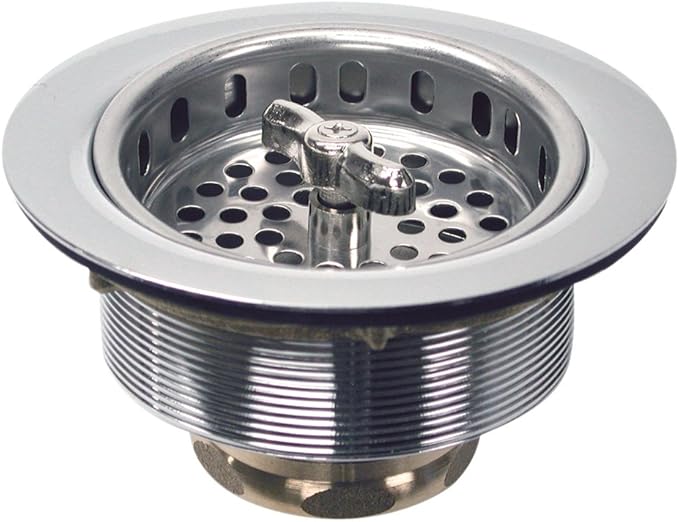 DANCO Twist Tight Kitchen Sink Strainer Assembly, 3-1/2 inch, Stainless Steel, 1-Pack (81077)
