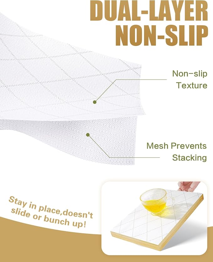 Shelf Liners for Kitchen Cabinets Non-Adhesive, Non-Slip Thickened Shelf Paper Waterproof Washable for Drawer Dresser Pantry Shelve Bathroom Protector Liner
