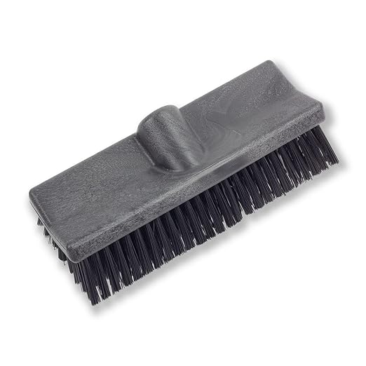 SPARTA 40423EC03 Plastic Floor Scrub Brush, Wall Brush, Equipment Brush With Nonabsorbent Bristles For Industrial Kitchens, Hospitals, Commercial Cleaning, 10 Inches, Black