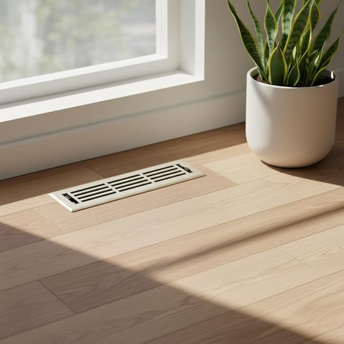 EMPIRE REGISTER CO Linear Design, Heavy Duty Floor Vent Covers, Metal Damper Attached. Vent Covers for Floor only. (Floor, Brushed Nickel, 2 x 12 inch (Pack of 1))