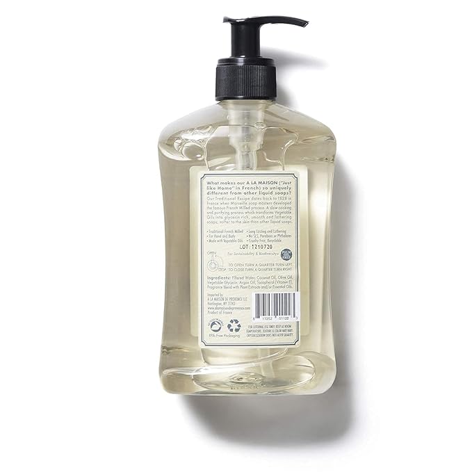 A LA MAISON French Liquid Hand Soap, Fresh Sea Salt - Natural Hand Wash Made with Essential Oils - Biodegradable, Plant-Based, Vegan, Cruelty-Free, Alcohol & Paraben Free (16.9 oz, 6 Pack)