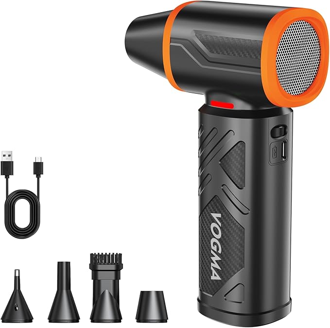 V40 Compressed Air Duster-270000RPM 350G Super Power Electric Air Duster, 10000mAh Cordless Rechargeable Brushless Motor Snow Blower, Stepless-Adjustable Air Blower for PC, Keyboard, Home, Car