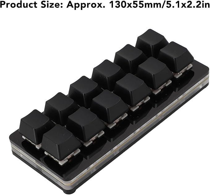 12 Key USB Mini Keyboard with Programmable Macros,USB Type C Wired Programmable RGB Custom One Handed Gaming Keyboard Mechanical Red Switch Gaming Keyboard OSU Keypad for PC