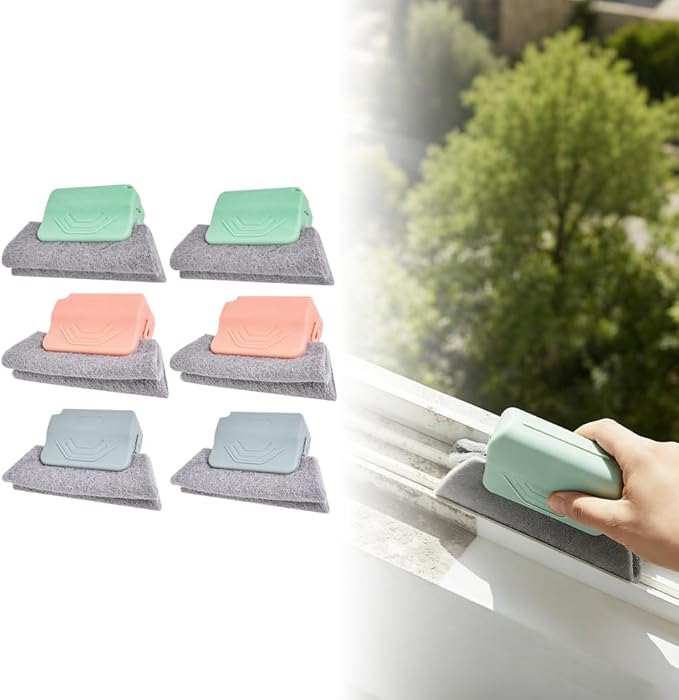 Magic Window Track Cleaner, 2026 New Window Groove Cleaning Brush Tools Set, Sliding Door Track Cleaner Hand-held Window Track Cleaner Brushes Tools for Window lides Gaps Tile Lines Shutter (6PCS)