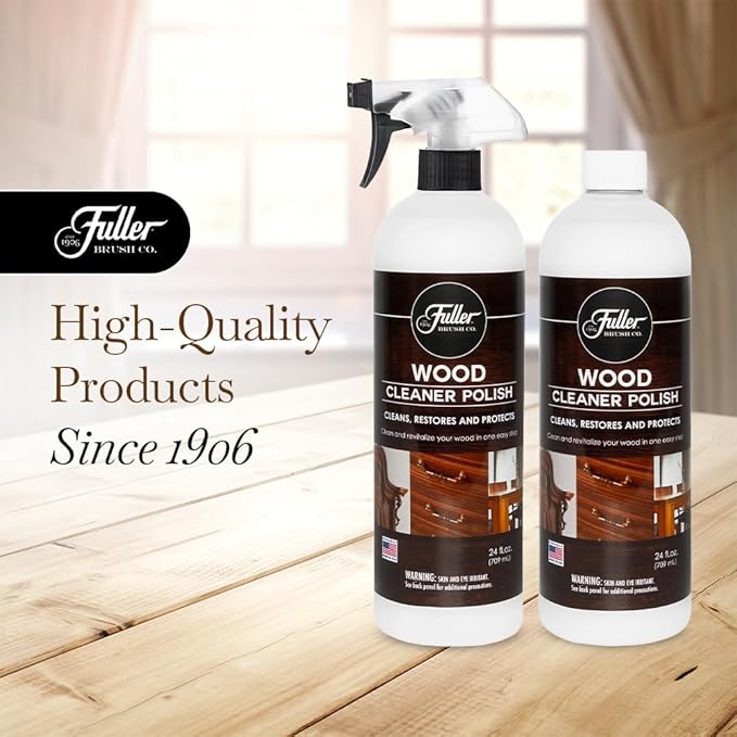 Fuller Brush Wood Polish & Cleaner – Conditions, Shines & Protects Wood Surfaces – Removes Dust, Smudges & Stains – Safe for Furniture, Cabinets, Tables & Trim - (Bottle with Sprayer - Pack of 2)