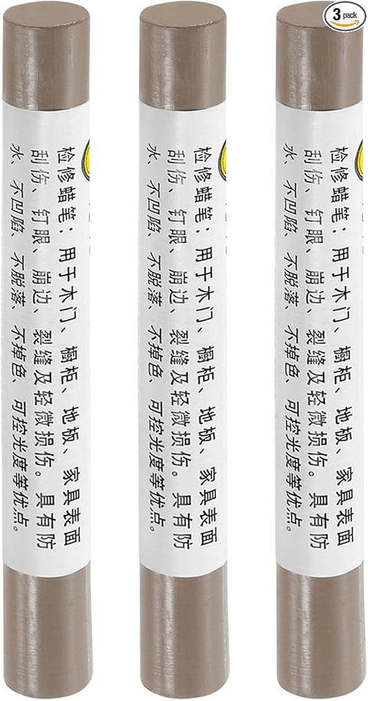 uxcell Furniture Repair Crayons, 3Pcs - Wood Wax Filler Stick, Furniture Markers Touch Up - for Scratches Holes Tables Desks Wooden Floors Cover Ups, Gray Cloth