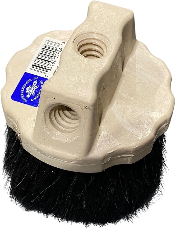 Magnolia Brush 1426 Round Window Brush, Black Horsehair Bristles, Foam Plastic Block, 4.5" Brush Head