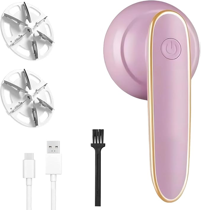 Rechargeable Fabric Shaver, 2025 New Electric Lint Remover, Multi-Functional Pill Remover for Clothes and Furniture, Portable Sweater Defuzzer for Home Use (Pink)