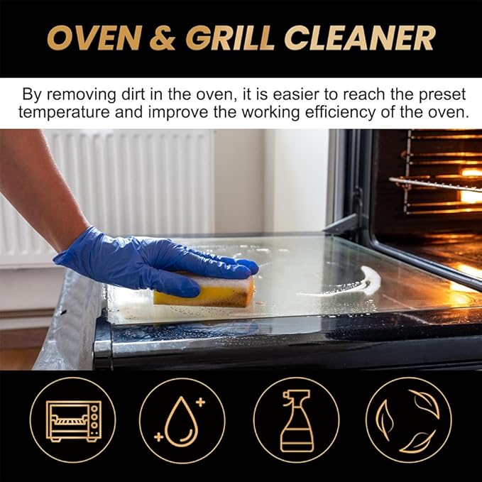 Oven and Grill Cleaner Spray, Greasy Dirt Clean Spray, Multifunctional Powerful Kitchen Degreaser Foam Cleaner, for All Kitchen Surfaces – Ovens, Grills, Frying Pans, Range Hoods, And Barbecues (2pcs)