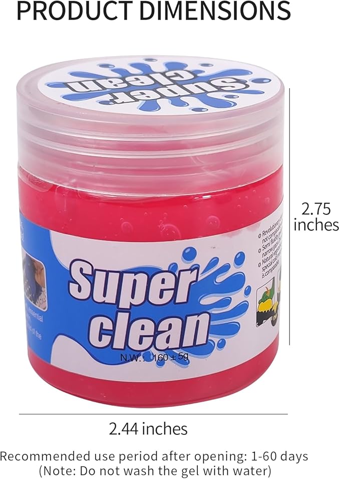 Pink Car Cleaning Gel, Cute Car Accessories for Women Interior, Car Detailing Kit for Vents, Dust Cleaning Slime, Keyboard Cleaner Putty, Car Essentials for New Car, 5.6oz